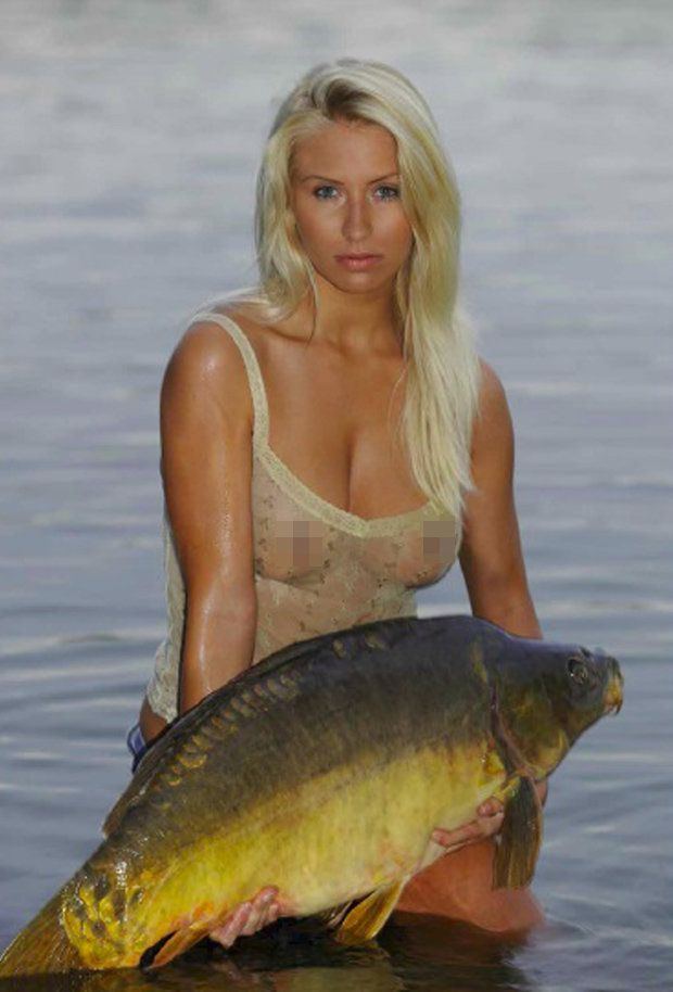 Carmen naked and fishing