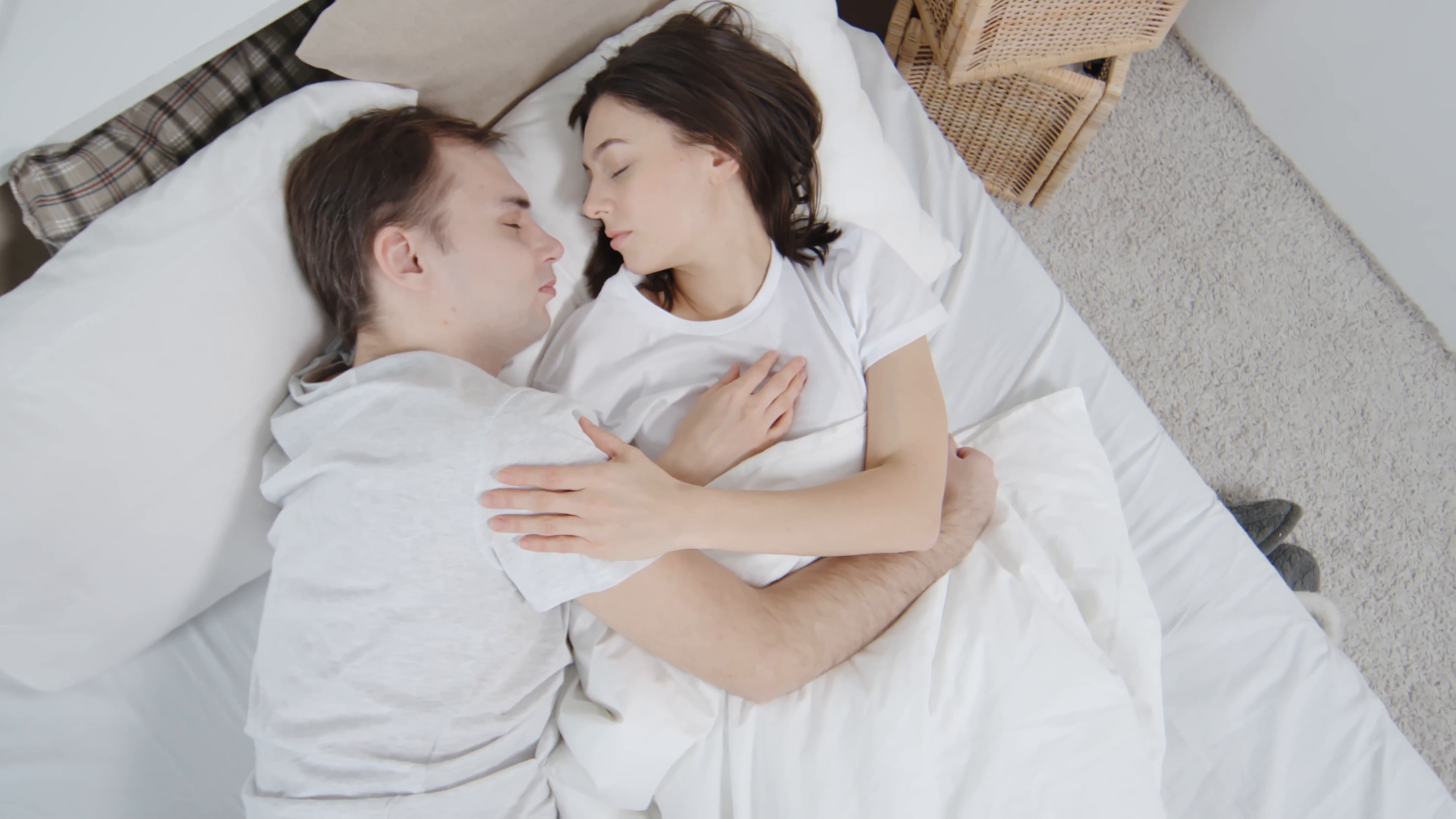 Young couple in bed